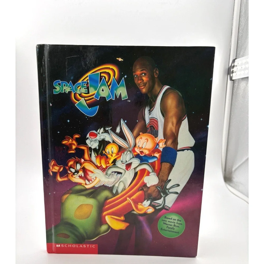 Space Jam 1996 Hardcover Scholastic Book First Printing Blu-ray Movie Bundle VTG